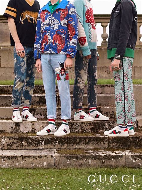 gucci ace sneakers outfit ideas men|gucci men's supreme sneakers.